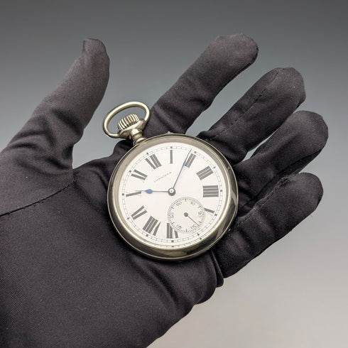 約 1908 年古董浪琴懷錶,開放式,直徑 55 毫米,運作良好